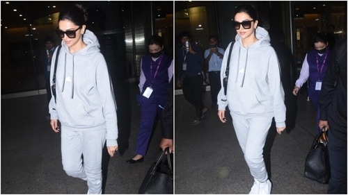 Deepika photographed outside Mumbai airport. (HT Photos/Varinder Chawla) Deepika photographed outside Mumbai airport. (HT Photos/Varinder Chawla)