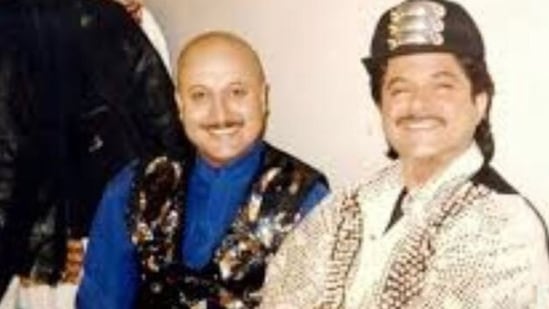 Anupam Kher wishes Anil Kapoor on his birthday, with throwback pictures.
