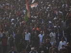 Congress leader Rahul Gandhi during the bharat jodo yatra near jasola metro station in New Delhi. Congress leader Rahul Gandhi during the bharat jodo yatra near jasola metro station in New Delhi.