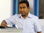 Abdulla Yameen: Abdulla Yameen is seen. 