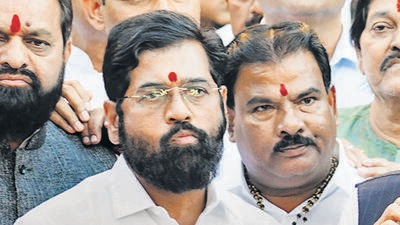 Nagpur: Maharashtra Chief Minister Eknath Shinde with Deputy Chief Minister Devendra Fadnavis during a press conference on the 2nd day of the Winter Session of the state Assembly, in Nagpur, Tuesday, Dec. 20, 2022. (PTI Photo)(PTI12_20_2022_000294A) (PTI) Nagpur: Maharashtra Chief Minister Eknath Shinde with Deputy Chief Minister Devendra Fadnavis during a press conference on the 2nd day of the Winter Session of the state Assembly, in Nagpur, Tuesday, Dec. 20, 2022. (PTI Photo)(PTI12_20_2022_000294A) (PTI)