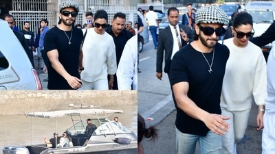 Actors Ranveer Singh and Deepika Padukone head off to Alibaug via jetty. (Photos: Varinder Chawla) Actors Ranveer Singh and Deepika Padukone head off to Alibaug via jetty. (Photos: Varinder Chawla)