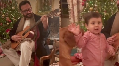 Kareena Kapoor shared a video of husband Saif Ali Khan and son Jehangir Ali Khan on Christmas.