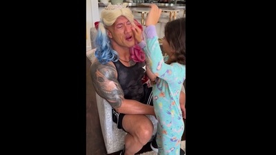 Dwayne Johnson getting Christmas makeover from his daughter. (Instagram/@therock) Dwayne Johnson getting Christmas makeover from his daughter. (Instagram/@therock)