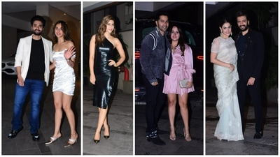 Rakul Preet Singh, Kriti Sanon, Varun Dhawan, Natasha Dalal, Genelia and Riteish Deshmukh at Jackky Bhagnani's birthday bash on Saturday. (Varinder Chawla) Rakul Preet Singh, Kriti Sanon, Varun Dhawan, Natasha Dalal, Genelia and Riteish Deshmukh at Jackky Bhagnani's birthday bash on Saturday. (Varinder Chawla)