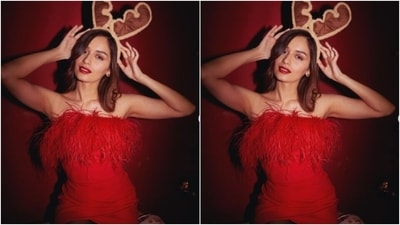 In golden stilettos, Manushi accessorised her look for the day. Styled by fashion stylist Sheefa J Gilani, Manushi wore her tresses open in wavy curls with a side part. (Instagram/@manushi_chhillar) In golden stilettos, Manushi accessorised her look for the day. Styled by fashion stylist Sheefa J Gilani, Manushi wore her tresses open in wavy curls with a side part. (Instagram/@manushi_chhillar)