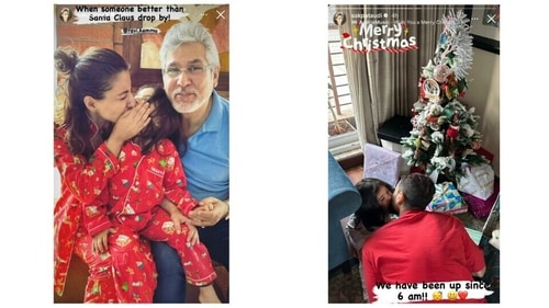 Soha Ali Khan shares pictures from her Christmas celebrations via Instagram Stories. Soha Ali Khan shares pictures from her Christmas celebrations via Instagram Stories.