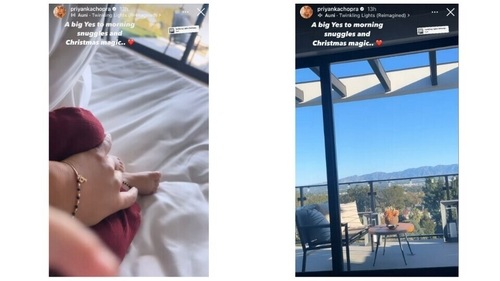 Priyanka Chopra shares Christmas video with daughter Malti via Instagram Stories.