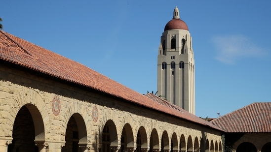 Stanford University Harmful Language List: People walk on the Stanford University campus beneath Hoover Tower in Stanford.(AP)