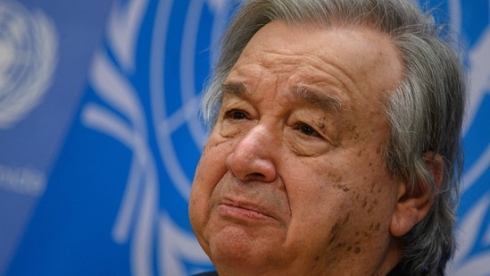UN Secretary-General Antonio Guterres is seen. (AFP)