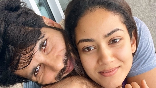 Shahid Kapoor and Mira Rajput: They shared a selfie in their pyjamas and wished their fans, "Merry Christmas from me and my Santa for life And our two elves who are too busy with presents and pyjamas."&nbsp;(Instagram/@mira.kapoor)