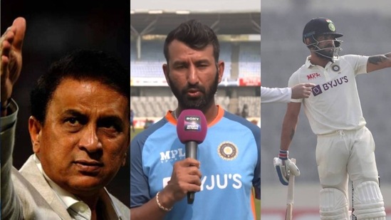 Sunil Gavaskar; Cheteshwar Pujara; Virat Kohli Sunil Gavaskar; Cheteshwar Pujara; Virat Kohli
