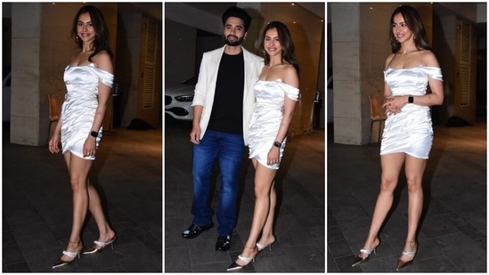 Jackky Bhagnani and Rakul Preet Singh pose for the paparazzi. (HT Photo/Varinder Chawla)