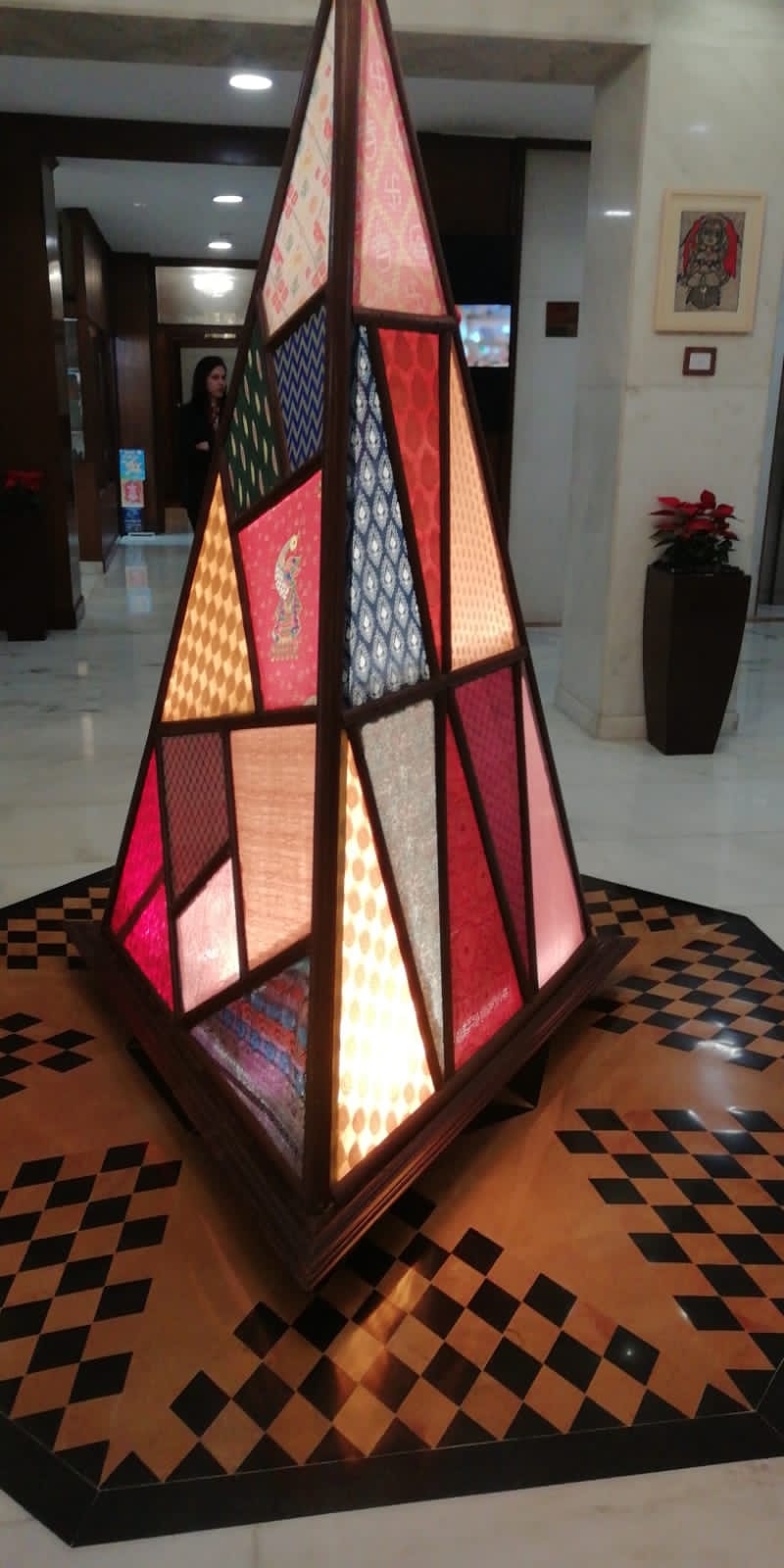 The Christmas tree at Ambassador New Delhi IHCL SeleQtions is made of recycled wood , and leftover fabrics such as Pashmina, Jamawar and Kanjivaram silk, among others. The Christmas tree at Ambassador New Delhi IHCL SeleQtions is made of recycled wood , and leftover fabrics such as Pashmina, Jamawar and Kanjivaram silk, among others.