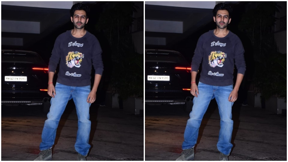 Kartik Aaryan at Jackky Bhagnani's birthday bash. (HT Photo/Varinder Chawla)