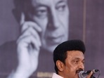 Tamil Nadu Chief Minister MK Stalin speaks at an event. (Twitter) Tamil Nadu Chief Minister MK Stalin speaks at an event. (Twitter)