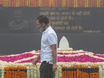 Congress leader Rahul Gandhi pays tribute to former prime minister Atal Bihari Vajpayee at his memorial Sadaiv Atal, in New Delhi, Monday, Dec. 26, 2022.(PTI) Congress leader Rahul Gandhi pays tribute to former prime minister Atal Bihari Vajpayee at his memorial Sadaiv Atal, in New Delhi, Monday, Dec. 26, 2022.(PTI)
