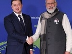 PM Narendra Modi with Ukraine President Volodymyr Zelensky at COP26 summit last year.