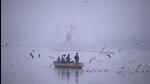 A thick mist above the Yamuna on Monday morning. (Raj K Raj/HT Photo) A thick mist above the Yamuna on Monday morning. (Raj K Raj/HT Photo)
