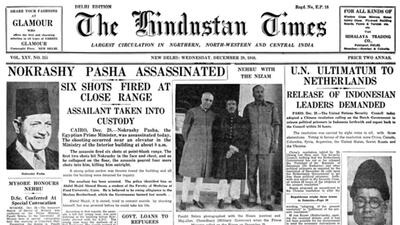 HT This Day: December 29, 1948 -- Nokrashy Pasha assassinated HT This Day: December 29, 1948 -- Nokrashy Pasha assassinated