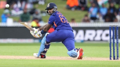 Suryakumar Yadav plays a shot (AFP) Suryakumar Yadav plays a shot (AFP)