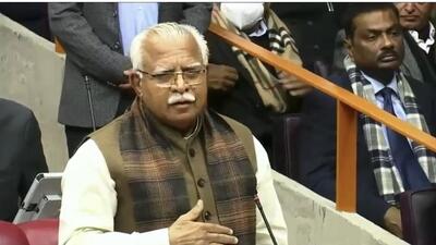 Haryana chief minister Manohar Lal Khattar addressing the Vidhan Sabha on the opening day of the winter session of the assembly in Chandigarh on Monday. (Keshav Singh/HT) Haryana chief minister Manohar Lal Khattar addressing the Vidhan Sabha on the opening day of the winter session of the assembly in Chandigarh on Monday. (Keshav Singh/HT)
