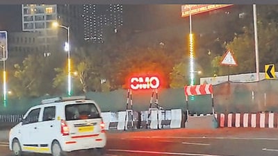 Just last week someone had hacked the LED board near Haji Ali Just last week someone had hacked the LED board near Haji Ali