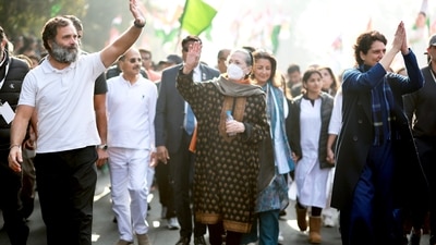 The yatra entered Delhi's Badarpur from Faridabad in Haryana on December 24. (PTI)