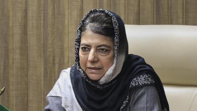 Peoples Democratic Party president Mehbooba Mufti during a meeting at the party office in Jammu on Monday. (PTI) Peoples Democratic Party president Mehbooba Mufti during a meeting at the party office in Jammu on Monday. (PTI)