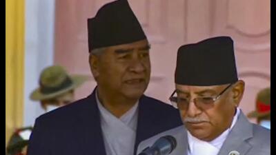 Pushpa Kamal Dahal 'Prachanda' takes oath as Nepal Prime Minister, December 26, 2022 (PTI) Pushpa Kamal Dahal 'Prachanda' takes oath as Nepal Prime Minister, December 26, 2022 (PTI)