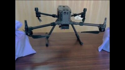 The recovered drone is a DJI series drone, worth ₹ 20 lakhs, having hi-tech features including long-lasting battery back up and infrared-based night vision camera. (HT file photo) The recovered drone is a DJI series drone, worth ₹ 20 lakhs, having hi-tech features including long-lasting battery back up and infrared-based night vision camera. (HT file photo)