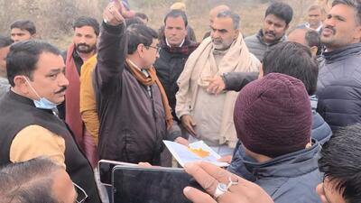 Union minister Sanjeev Balyan inspecting the land for proposed cow sanctuary at Chandan village in Muzaffarnagar on Sunday. (ht photo) Union minister Sanjeev Balyan inspecting the land for proposed cow sanctuary at Chandan village in Muzaffarnagar on Sunday. (ht photo)