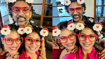 Kajol and her sister Tanishaa Mukerji celebrated Christmas together this year. Kajol and her sister Tanishaa Mukerji celebrated Christmas together this year.