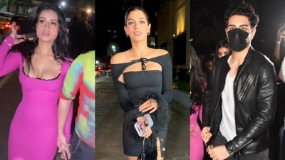Nysa Devgan, Khushi Kapoor, Ibrahim Ali Khan attend Christmas bash. Nysa Devgan, Khushi Kapoor, Ibrahim Ali Khan attend Christmas bash.