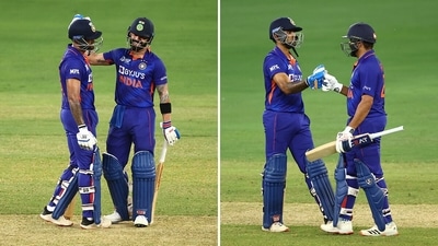 Suryakumar Yadav with Virat Kohli (L) and Rohit Sharma (R) (Getty Images) Suryakumar Yadav with Virat Kohli (L) and Rohit Sharma (R) (Getty Images)