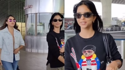Suhana Khan and Gauri Khan at Mumbai airport on Monday. (Viral Bhayani) (Viral Bhayani) Suhana Khan and Gauri Khan at Mumbai airport on Monday. (Viral Bhayani) (Viral Bhayani)