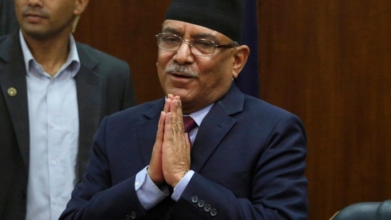 Pushpa Kamal Dahal "Prachanda": Leader of communist party Nepal, Pushpa Kamal Dahal greets.(AP)