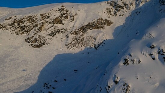 Austria Avalanche: Rescuers works on the mountain where an avalanche caused an accident.(AFP)