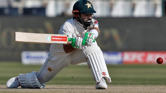 Mohammad Rizwan plays a shot(REUTERS)