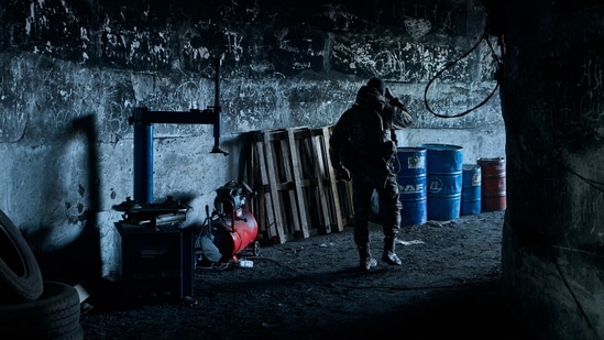 Russia-Ukraine War: A Ukrainian soldier walks in an underground command center in Bakhmut.(AP)