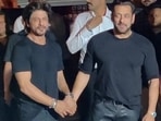 Shah Rukh Khan and Salman Khan hug at his birthday bash. (Pics: Yogen Shah) Shah Rukh Khan and Salman Khan hug at his birthday bash. (Pics: Yogen Shah)
