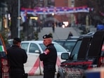 Members of the Italian Carabinieri, part of NATO peacekeepers mission in Kosovo, stand guard at River Ibar Bridge, in the ethnically-divided town of Mitrovica, Kosovo, on Tuesday.