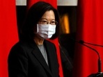 Taiwanese President Tsai Ing-wen makes a speech at a rank promotion ceremony of military members in Taipei, Taiwan, December 26, 2022. (REUTERS/Ann Wang)