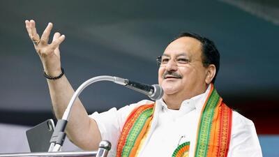 BJP national president JP Nadda addresses a public meeting in Coimbatore on Tuesday. (JP Nadda Twitter) BJP national president JP Nadda addresses a public meeting in Coimbatore on Tuesday. (JP Nadda Twitter)
