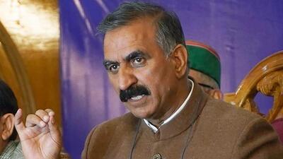 Himachal Pradesh chief minister Sukhvinder Singh Sukhu addressing a press conference in Shimla on Tuesday. (ANI)