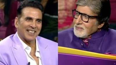 KBC 14: Amitabh Bachchan and Akshay Kumar teased each other on the show. KBC 14: Amitabh Bachchan and Akshay Kumar teased each other on the show.