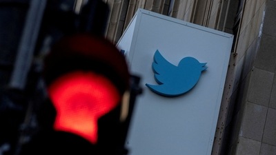 A view of the Twitter logo at its corporate headquarters in San Francisco, California. (REUTERS)