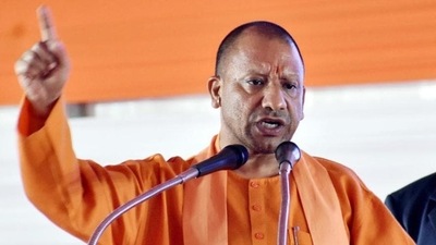 Uttar Pradesh chief minister Yogi Adityanath speaking at a programme in Gorakhpur. (ANI file)
