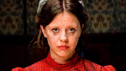 Mia Goth in a still from the film Pearl. Mia Goth in a still from the film Pearl.