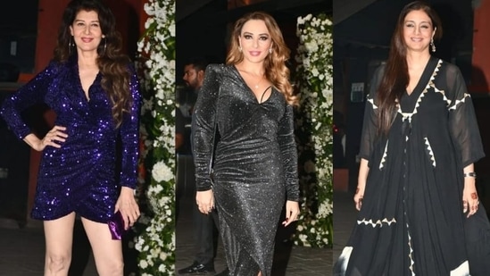 Sangeeta Bijlani, Iulia Vantur and Tabu at Salman Khan's birthday party. (Pics: Yogen Shah)